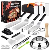 Griddle Accessories,137 Pcs Flat Top Grill Accessories kit for Blackstone and Camp,Stainless Steel BBQ Accessories with Spatula, Basting Cover,Tongs,Egg Mold & Carry Bag for Outdoor BBQ Teppanyaki