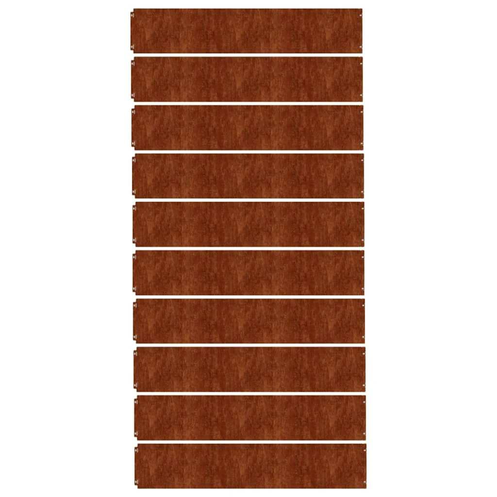 vidaXL Bordure per Prato 10 pz 20x103 cm Flessibili in Acciaio Corten, Bordi per Giardini, Bordi per aiuole da Giardino, Bordi per paesaggi