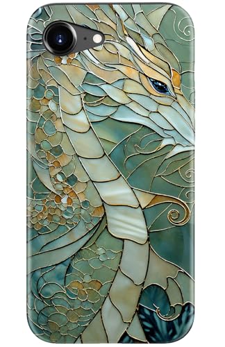 Image of Goodon for iPhone 16e Case Cute - Wireless Charging Compatible - Dual-Layer Hard Shell + Silicone Cover - Protective Phone Case with Trendy Designs for Women - an Abstract Dragon