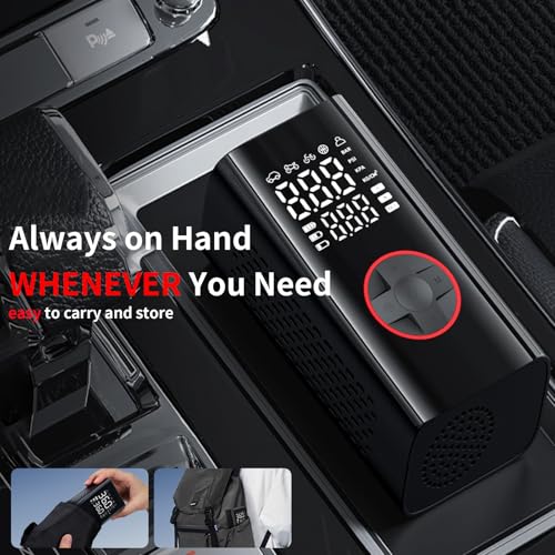 Image of Tire Inflator Portable Air Compressor - 150PSI Mini Cordless Air Pump with Digital Tire Pressure Gauge, Accurate Dual LCD Display & LED Light, Tires Pump for Car /Motorcycle /Bike /Ball