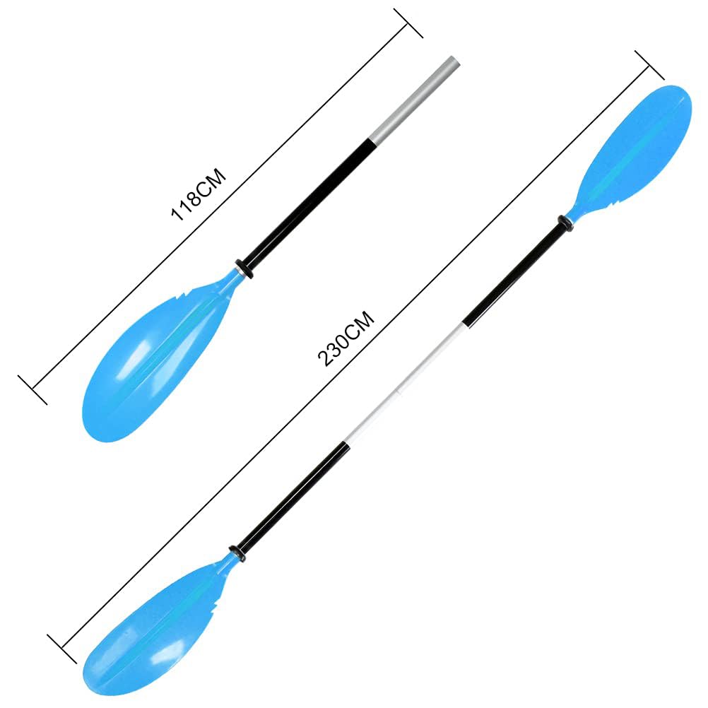 Karltion Kajak-Paddel – verstellbarer 2-teiliger Schaft aus Aluminiumlegierung mit Glasfaser-Klinge zum Surfen, Ruderangeln, einfach verstaubar, Reisen