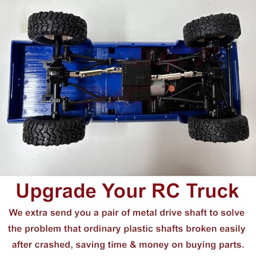 Image of YUCT WPL C24 RC Rock Crawler with Two Batteries | 4X4 RC Truck with Extra Metal Drive Shaft,Blue