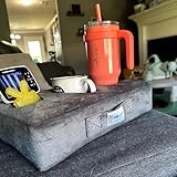 Cup Cozy Pillow (Gray) As Seen on TV-The world's BEST cup holder! Keep your drinks close and prevent spills. Use it anywhere-Couch, floor, bed, man cave, car, RV, park, beach and more! - Image 3
