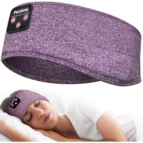 Perytong Sleeping Headphones Bluetooth 5.2 Headband, Wireless Music Sleeping Mask Headphones Earbuds Earphones Sweatproof for Women Mom Sports Workout Running Jogging Yoga Cool Gadgets Unique Gifts Cover