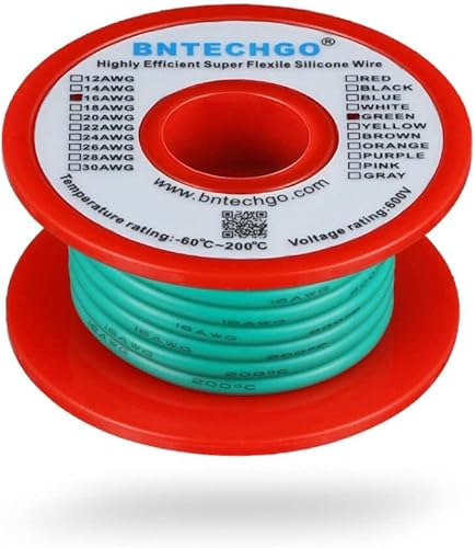 Vista 160 de Bntechgo 18 alambres de silicona suave y flexible, silicona resistente a altas temperaturas, altamente eficiente 18 AWG calibre, 150 hilos