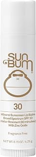 Sun Bum SPF 30 Mineral Sunscreen Lip Balm - 0.15 oz Stick | Zinc Based Broade Spectrum Lip Protection with Vitamin E, Hawaii Act 104 Compliant (Without Octinoxate & Oxybenzone)