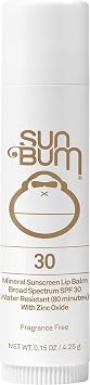 Sun Bum SPF 30 Mineral Sunscreen Lip Balm - 0.15 oz Stick | Zinc Based Broade Spectrum Lip Protection with Vitamin E, Hawaii Act 104 Compliant (Without Octinoxate & Oxybenzone)