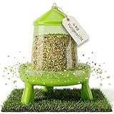 Futterautomat Hühner rattensicher 4KG - Hühnerfutterautomat mit Futterspender für Geflügel, Wachteln - Großer Hühnerfutter Behälter als Futtertrog und Futternapf - Geflügeltränke