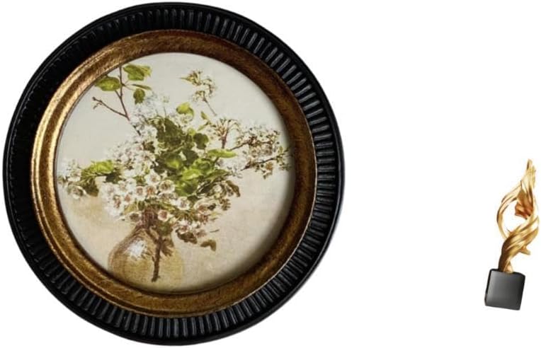 Antique European Resin Photo Frame and Abstract Art Statue Decorative Embossed Wall Hanging Sculpture for Bedroom Office Home Decor