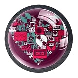 Dj Music Icons Love Heart Cassetto tira maniglie armadio tavolo comò manopola maniglia con viti 4 pezzi