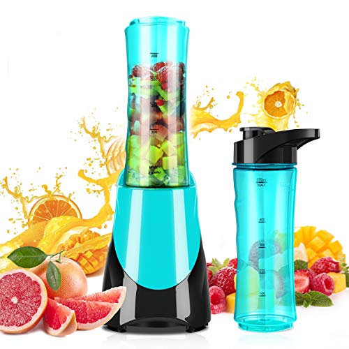 Personal Blender for Smoothies Shakes, Powerful 300W(24,000RMP) 4 Sharp Blades, Small Blender Single