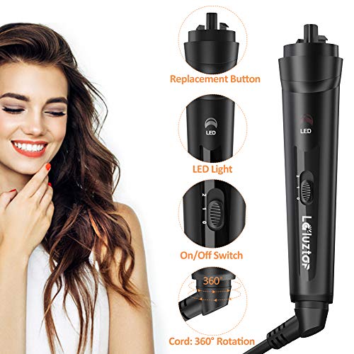 Laluztop Curling Iron Wand Set - Hair Curling Iron with 6 Interchangeable Ceramic Barrels and a Heat Protective Glove, 0.35-1.25 Inch Hair Curler for All Hair Types