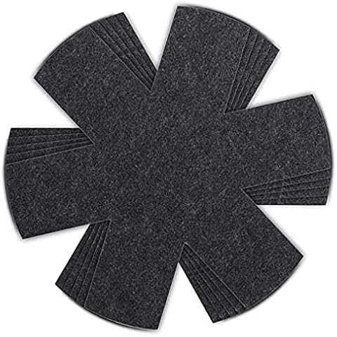 HEYNNA® Premium Pan Protector Felt Fabric (5-set) for Pot and Pans Sets - Stacking Protection also as Pot Protector - 32 cm Frying Pan Protection black Cover