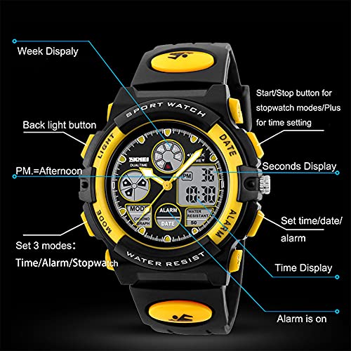 image for eYotto Kids Sports Watch Waterproof Multi-Function Boys Analog Digital