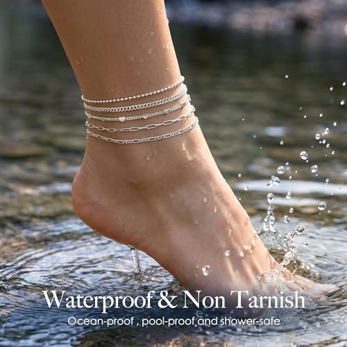 Image of Extra Large Anklets for Women Waterproof, 14K Gold Plated Stack Anklets for Women Plus Size, 10 inch+2 inch Non Tarnish Large Ankle Bracelets for Women, Summer Big Ankles Set, Beach Bikini Vacation Jewelry
