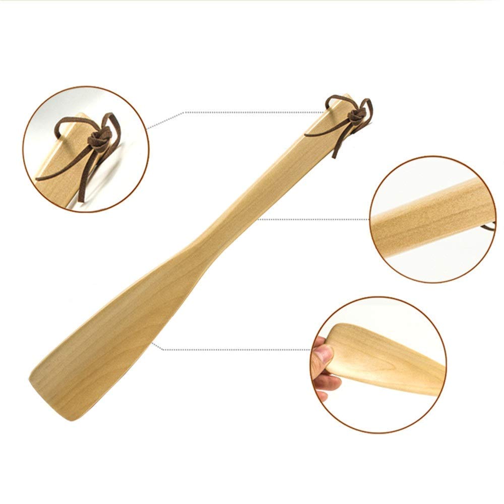 Akcesoria do obuwia odpowiednie dla mężczyzn i kobiet, solidne drewniane buty, buty, przenośne, łatwe w noszeniu, buty do zdejmowania (40 cm) Przenośny łyżka do butów (kolor: wielokolorowy, rozmiar: