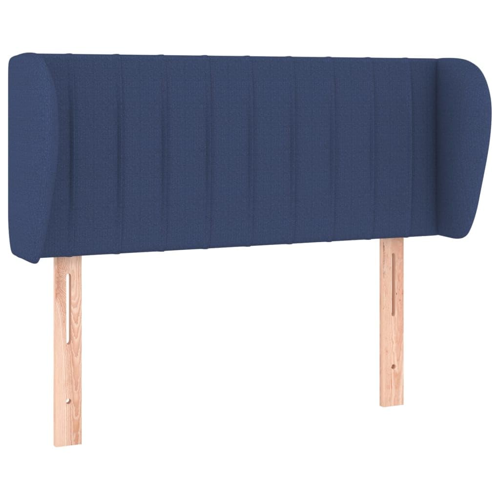 Cabecero azul con orejas de tela y madera de alerce regulable 93 x 23 x 78/88 cm cabecero tapizado diseño moderno para dormitorio, habitación de invitados y dormitorio juvenil