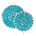 Chesapeake Bursting Flower 2 Pc. White & Aqua Round Bath Rug Set 45950 (24