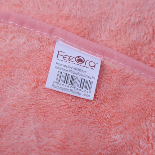 Image of Fezora Microfiber Bath Towel for Men & Women - Large Size 70x140 cm, 400 GSM, Ultra Soft, Quick Dry, Lightweight & Super Absorbent Towel for Bathroom, Gym, Spa, Travel & Swimming (Orange)