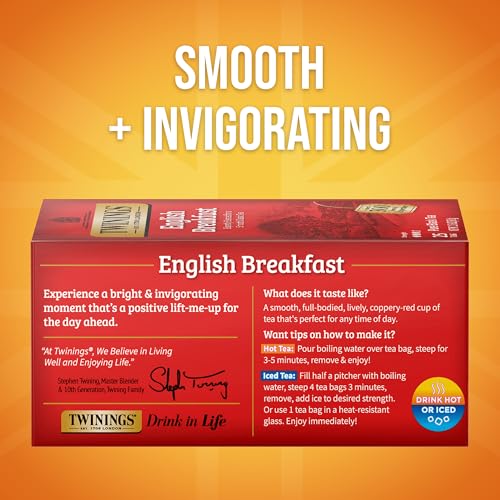 image for Twinings English Breakfast Black Tea Individually Wrapped Bags, 25 Cou