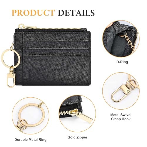 Sodsay Card Case Slim Front Pocket Wallet for Women Credit Card Holder with Keychain3