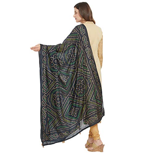 Image of DUPATTA BAZAAR Woman's Printed Bandhini Silk dupatta
