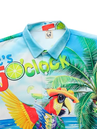 Hardaddy Men's Summer Hawaiian Shirts Funny Performence Printed Button Down Casual Bowling Shirt3