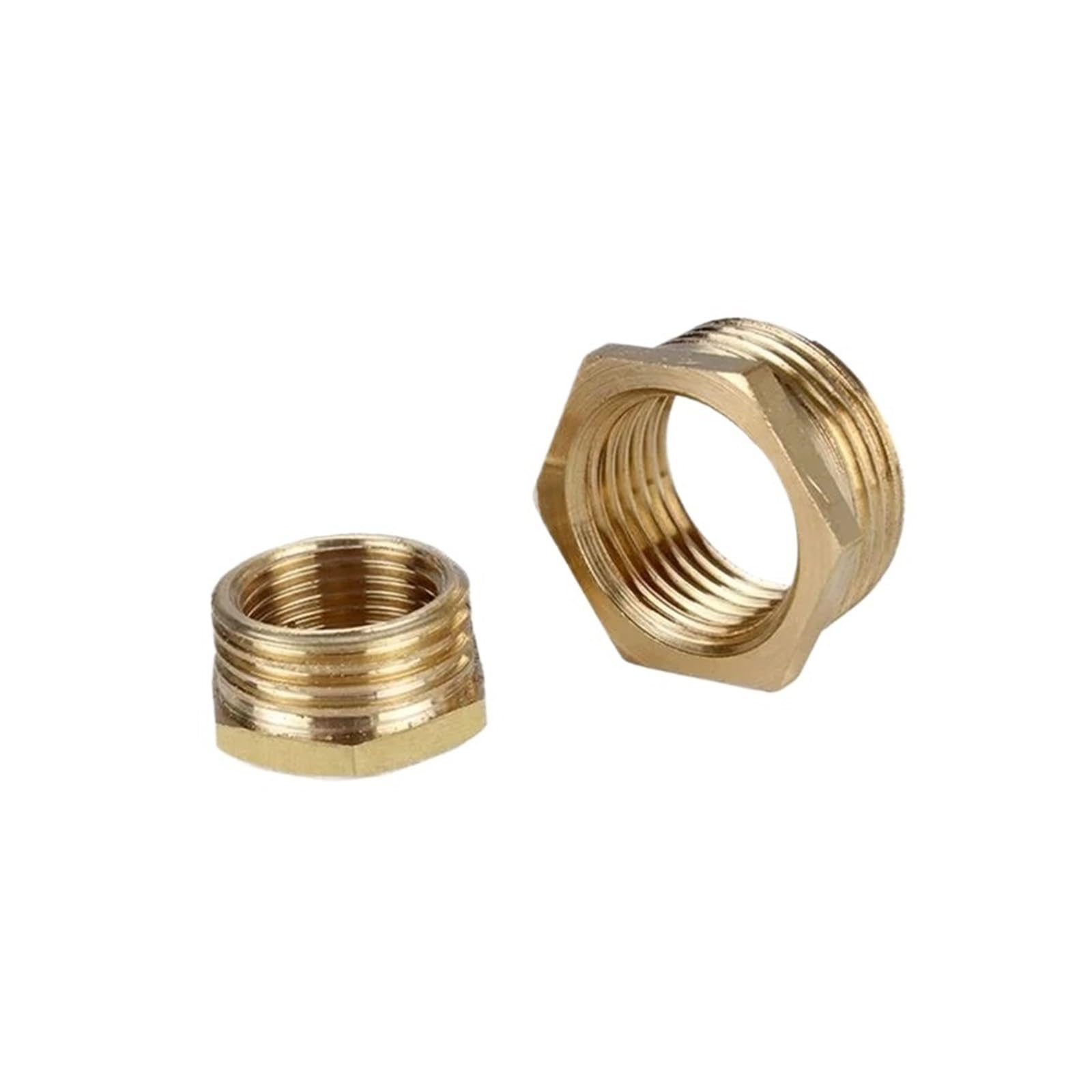 AARTERZZA 1PC Brass Hex Bushing Reducer Pipe Fitting 3/8" Female to 3/4" Male BSP Threaded Reducing Copper Coupling
