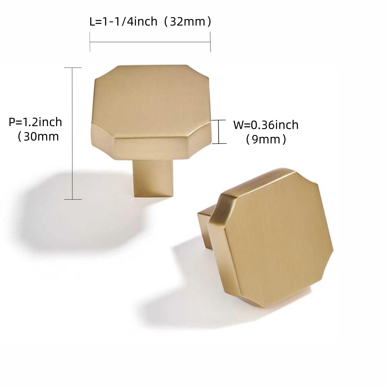 KHTUMEWARE-DB346 Geometric Knob, Champagne Bronze, 1-1/4 in (32 mm), 10-Pack in Champagne Bronze — KHTUMEWARE