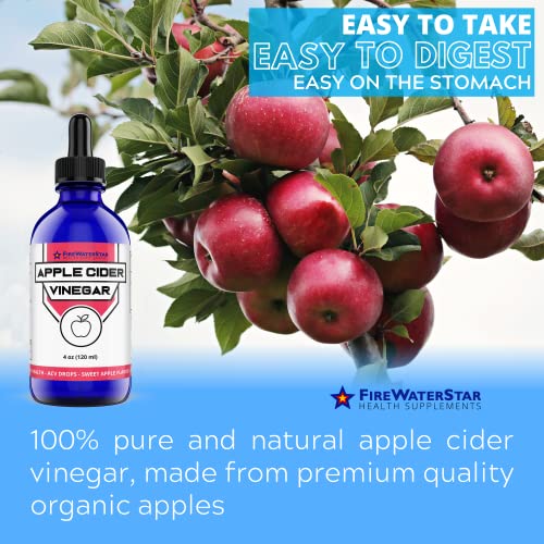 Apple Cider Vinegar - With Mother - Supplement Drops - Organic, Non-Gmo, Vegan - Appetite Control, Weight Support, Cleanse, Detox, Overall Health - An Easier Way To Take Your Daily Vinegar - 4Oz #TOP2