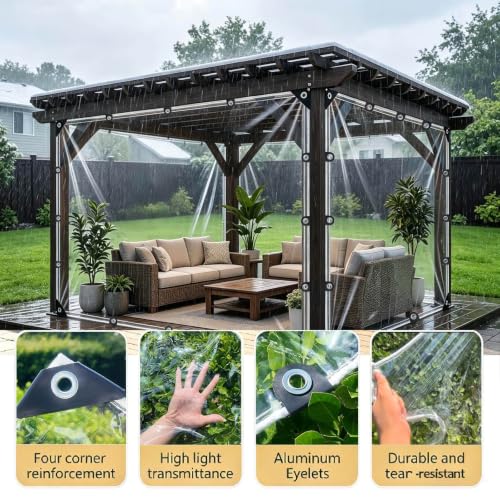 Small Clear Tarps Heavy Duty Waterproof Vinyl Tarp with Grommets 4x6ft - image 2