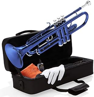 Mendini B-Flat Trumpet, Blue Lacquered - MTT-BL