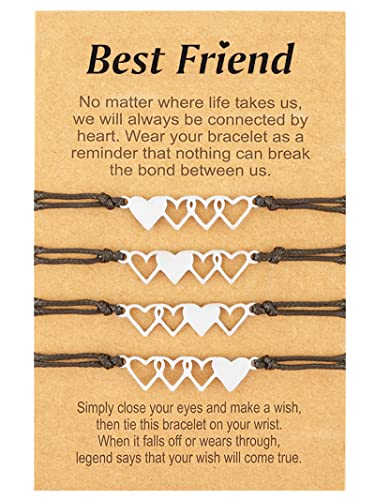 Your Always Charm Friendship Gifts for Women Best Friend Bracelets Matching Heart Bracelet for Sister Friendship Bracelet Stocking Stuffers Christmas Gifts 2024