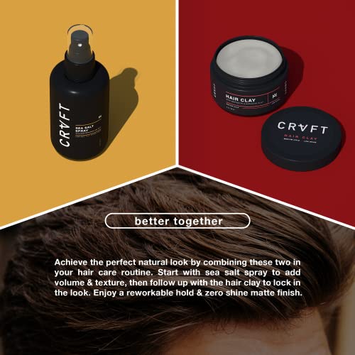 CRVFT Hair Clay 2.8oz + Sea Salt Spray 6oz Bundle miniatura 3