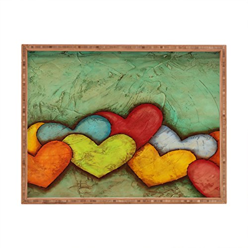 DENY Designs Negar diseños Isa Zapata Amor Cadena de Bandeja de Interior/al Aire Libre Rectangular, 14 x 18