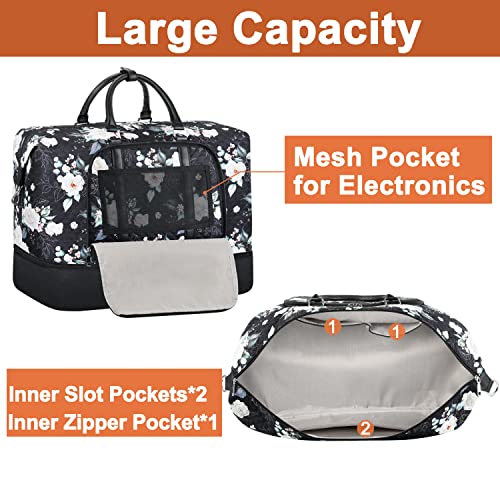 Travel Weekender Bag for Women, Overnight Bag with Shoe Compartment, Oversized Travel Duffel Bag Carry On Tote with Trolley Sleeve 21" for Weekend Travel Business Trip4