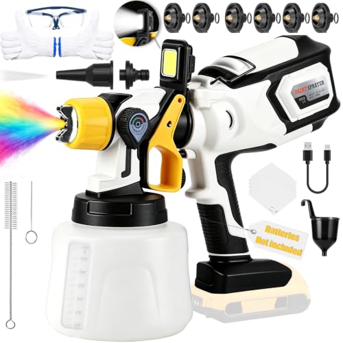 Cordless Paint Sprayer Compatible with DEWALT 20V MAX Battery (1400ML)