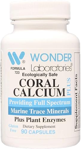 Wonder Labs Calcio Coral 2500 mg de calcio de coral puro que proporciona minerales de traza marinos de espectro completo, económicamente amigable y