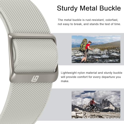 Suphart Compatible with Apple Watch Band 42mm 41mm 40mm 38mm for Men Women Stretchy Solo Loop Band Nylon Sport Band Designed for Apple Watch SE Series 10 9 8 7 6 5 4, Starlight - image 3