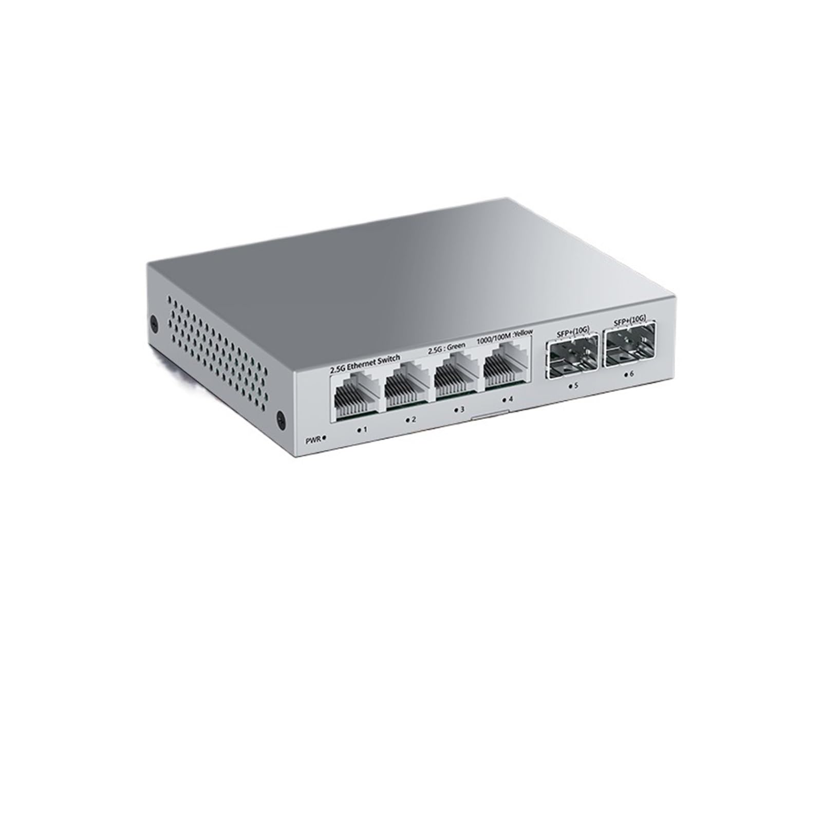Switch 2.5GB 2.5GB 2.5GBASE-T 4 Ports RJ45 2.5GB avec 2 Ports SFP+ 10GB sans Ventilateur Non Géré Plug and Play (Adaptateur EU)