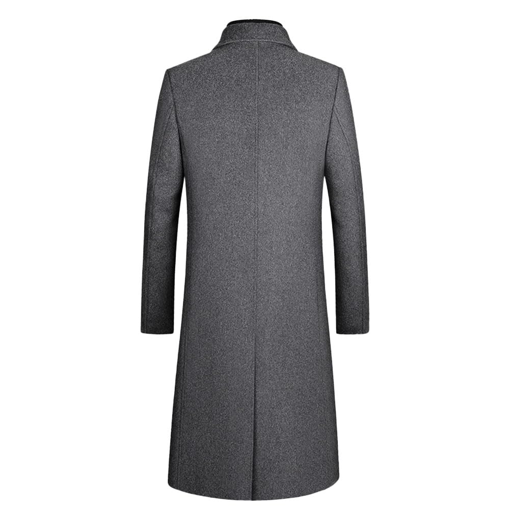 Cappotto Lungo da Uomo Casual Trench Invernale in Lana Sintetica Slim Fit Spessore Cappotto a Maniche Lunghe Imbottito Giacca Outerwear a Vento Parka