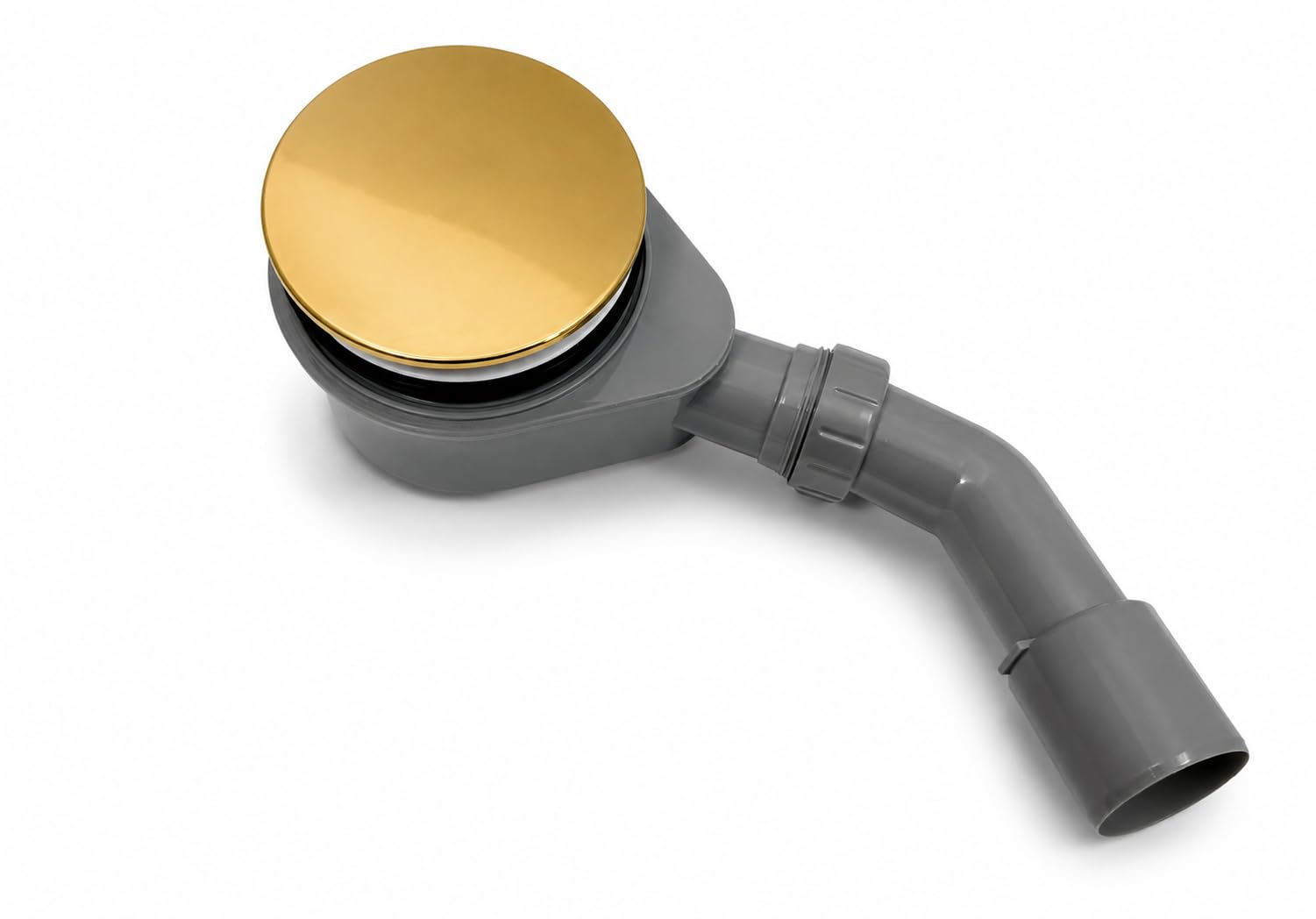 ECOLAM Ablaufgarnitur 90mm Jano für Dusche Duschwanne extra flach 58 mm/Farben (Gold glänzend)