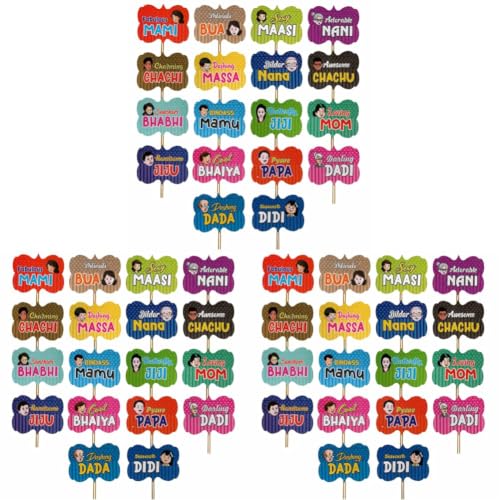Image of Rozi Decoration Unique Photobooth Props Baby Shower Decorations Set of 18 Pcs Family Photo Booth Props for Baby Shower, Happy Birthday and More Event Decorations (Pack of 3)