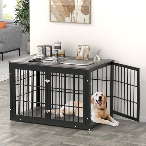 image for rehomerance Rustic Heavy Duty Dog Crate Furniture for Extra Large Dogs