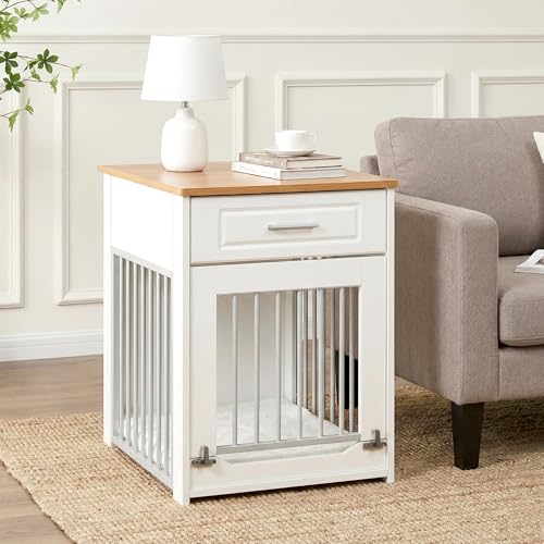 Stylish Furniture Dog Crate End Table with Storage