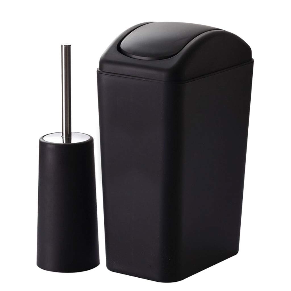 Cubo de basura rectangular 12L para inodoro cocina y baño con escobilla integrada