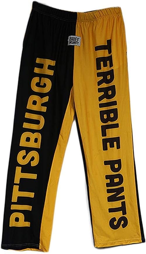 BRIEF INSANITY Pittsburgh Football Pajama Pants (S-XXL) - Men/Women Loose Fit Lounge Pants - Comfy Loungewear Football Pants