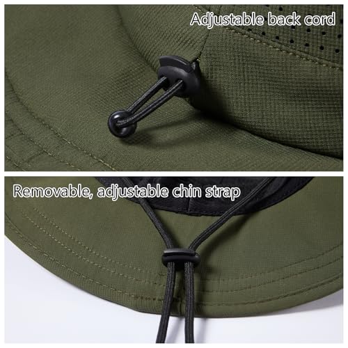 Image of UPF 50+ Bucket Sun Hat with Laser Perforated Mesh Cooling Adjustable Breathable Lightweight for Outdoor Men Women