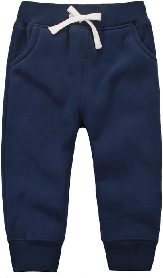 CuteOnUnisex Toddler Jogger Pants Kids Cotton Elastic Waist Winter Baby Sweatpants Pants 1-5Years