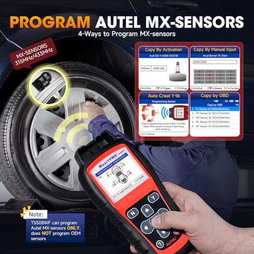 Image of Autel MaxiTPMS TS508WF TPMS Relearn Tool, Activate /Diagnosis All Sensors
